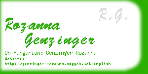 rozanna genzinger business card